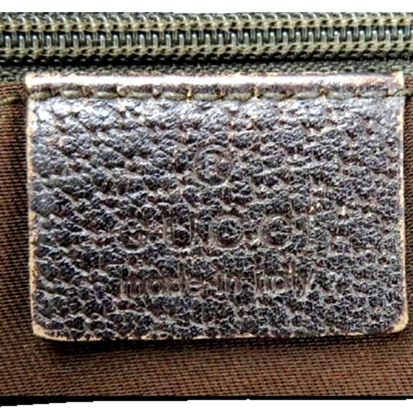 ๐ GUCCi ยฎ๏ธ Brown Monogram Cloth & Leather Shoulder Bag Purse - Picture 11 of 16